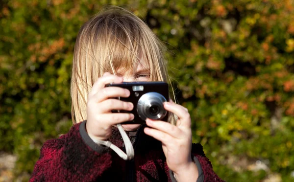Child photographer photographing taking photo — Stock Photo, Image