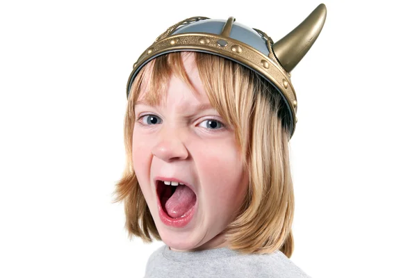 stock image Child viking angry