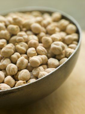 Close up of Bowl of uncooked Chickpeas clipart