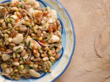 Plate of Tuscan Bean Salad clipart