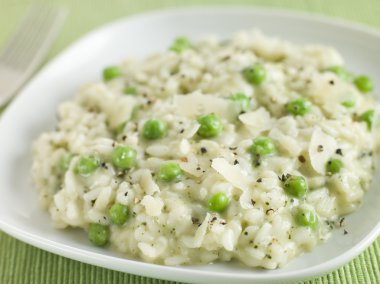 Pea and Mozzarella Risotto with Parmesan clipart