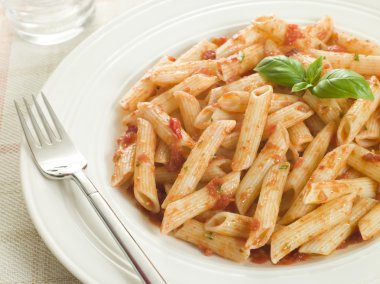 Plate of Penne Arabriatta clipart