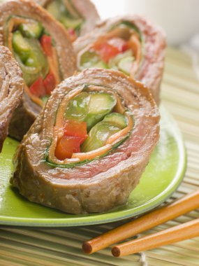 Beef and Vegetable Rolls clipart