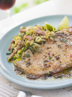 Skate Wing with Sherry Vinegar and Leeks clipart