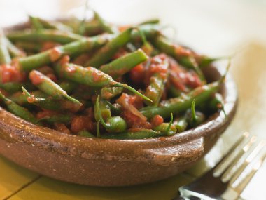 Green Beans with a Tomato Salsa clipart