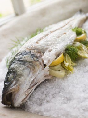 Whole Seabass Roasted in a Sea Salt Crust with Fennel clipart