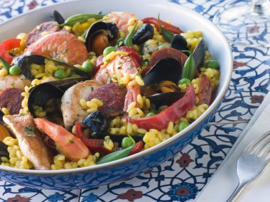 Bowl of Paella clipart