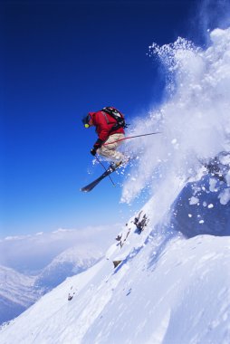 Skier jumping clipart