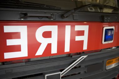Detail of the front of a fire engine clipart