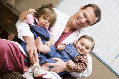 Consultant holding IVF children clipart