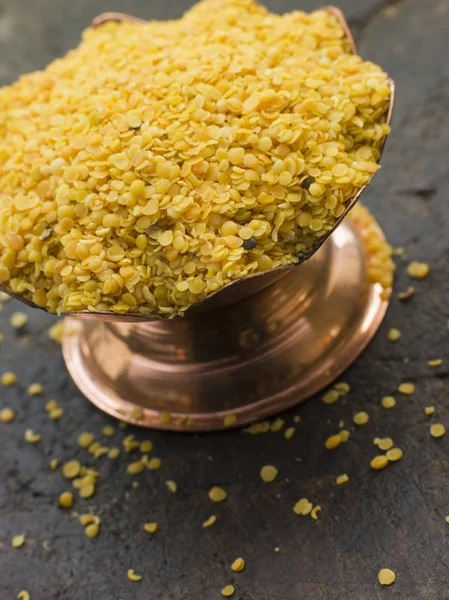 Close Dish Yellow Mustard Seeds — Stock Photo, Image