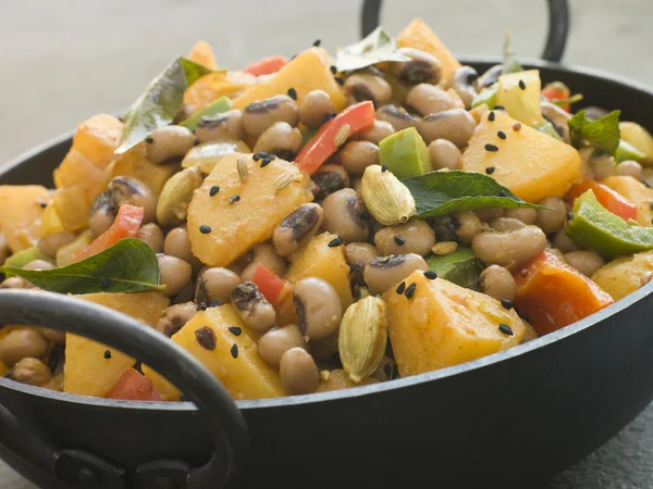 Dish Lobia Aloo Black Eyed Bean Potato Curry — Stock Photo, Image