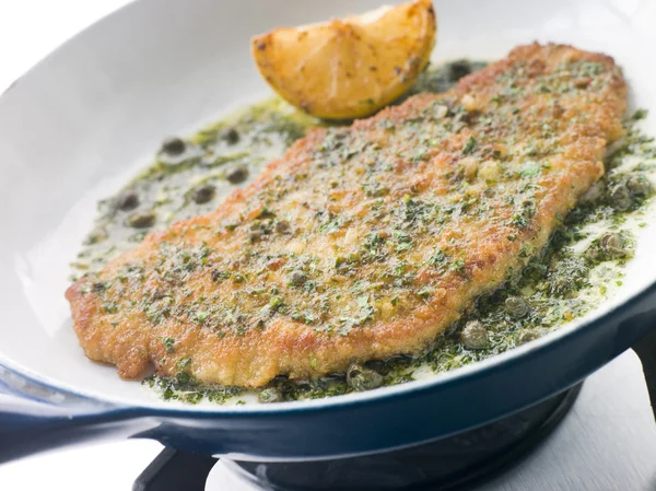Cotoletta of Veal in a Frying Pan — Stock Photo, Image
