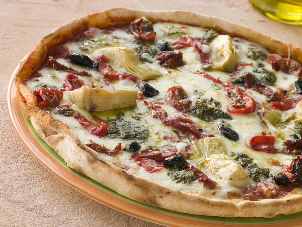Roasted Vegetable Pizza — Stock Photo, Image