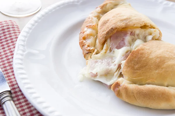 Spinach Tomato Goats Cheese Calzone — Stock Photo, Image