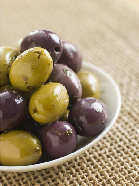 Dish Marinated Olives — Stock Photo, Image