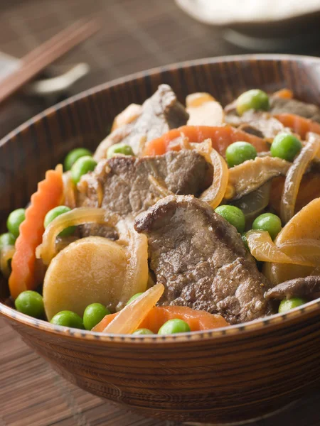 Simmered Beef Fillet and Vegetables — Stock Photo, Image