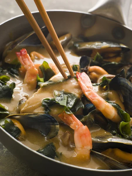 Japanese Seafood and Wakame Seaweed Curry — Stock Photo, Image