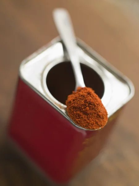 Tin Smoked Paprika Powder — Stock Photo, Image