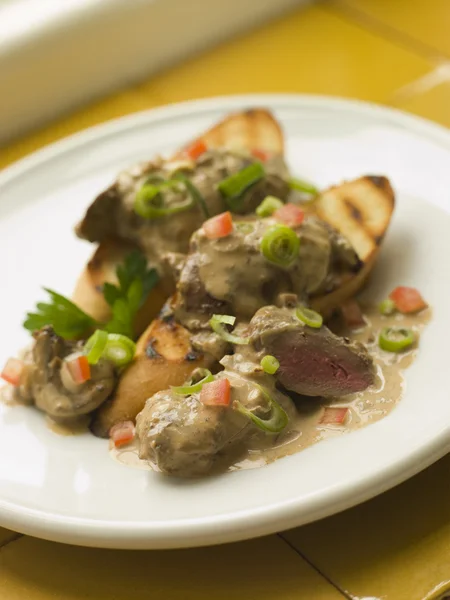 Sauteed Chicken Livers Sherry Sauce — Stock Photo, Image