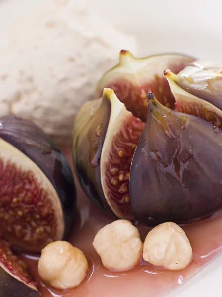 Roasted Figs Hazelnut Cream — Stock Photo, Image