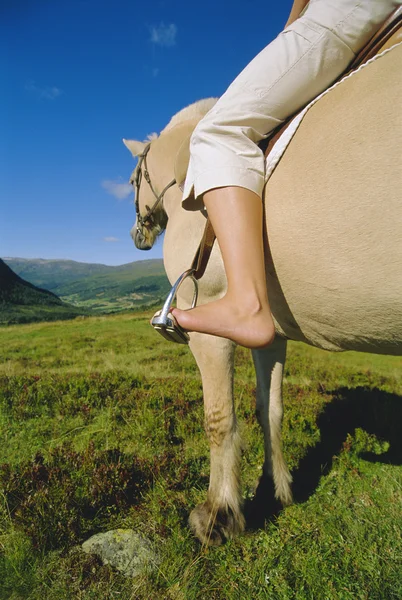 Jovem Mulher Cavalo — Fotografia de Stock