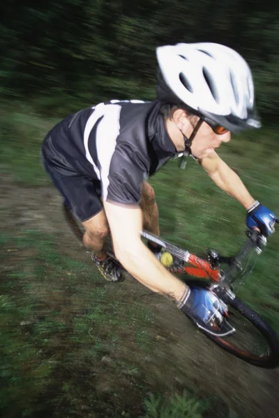 Homem Bicicleta Montanha — Fotografia de Stock