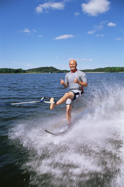 Young Man Water Skiing — Stock Photo, Image