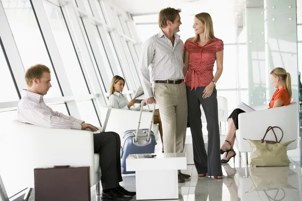 stock image Passengers waiting in airport departure lounge