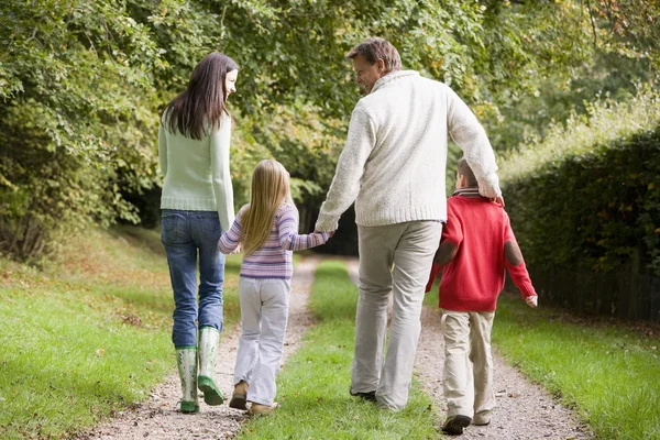 Aile parça yürüyen arka görünüm — Stok fotoğraf