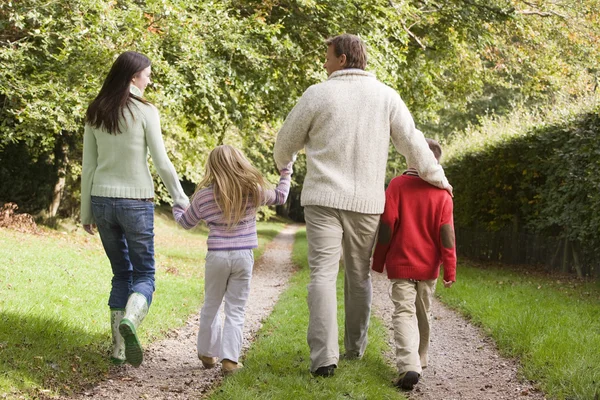 Aile parça yürüyen arka görünüm — Stok fotoğraf