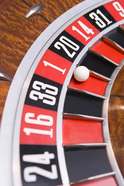 Close Ball Roulette Wheel Ball Number One Slot — Stock Photo, Image
