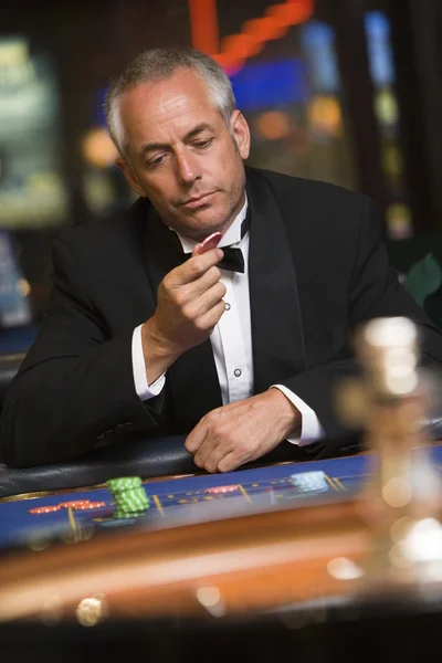 Homme Perdant Table Roulette Casino — Photo
