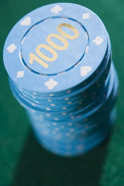 Stack Chip Scommesse Baize Verde — Foto Stock