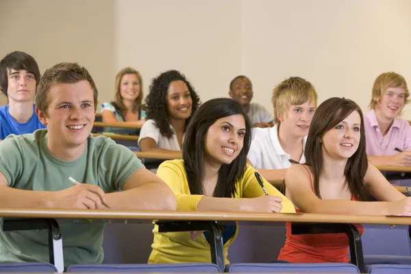 Studenten Luisteren Naar Een Lezing Van Universiteit — Stockfoto