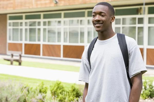 Male college student on campus — Stock Photo, Image
