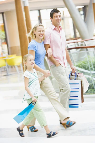 Familieneinkauf Einkaufszentrum Mit Einkaufszentrum — Stockfoto