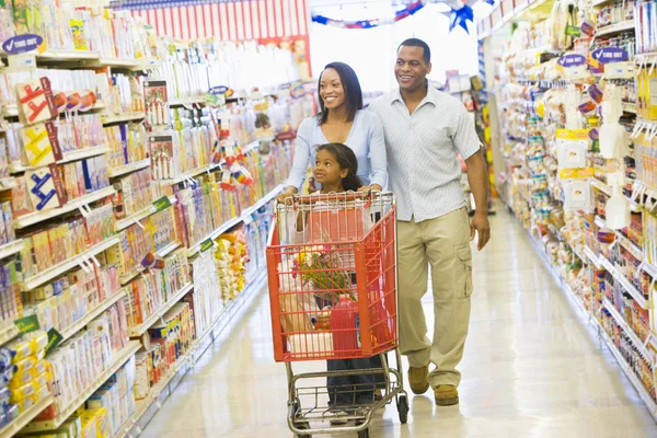 Compras Familiares Comestibles Supermercado — Foto de Stock