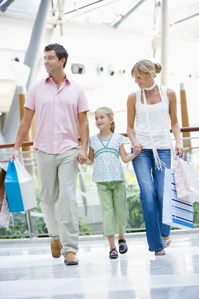 Compras Família Shopping Levando Sacos — Fotografia de Stock