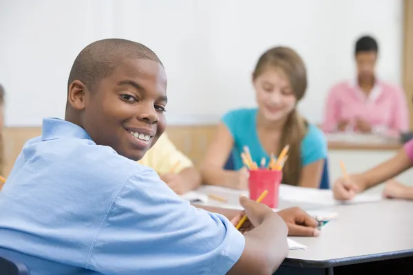 Elementary school pupil in class — Stock Photo, Image