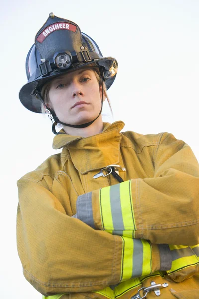 Ritratto Pompiere Donna — Foto Stock