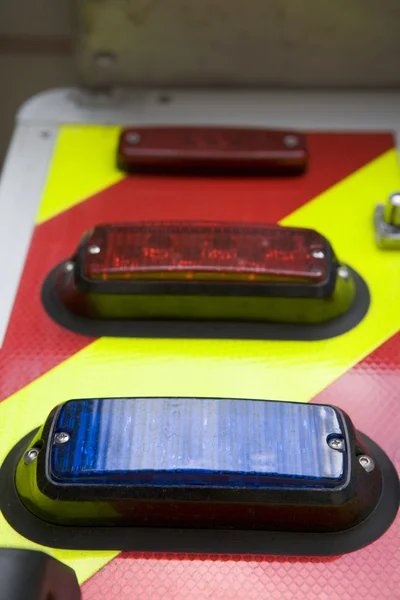 Detail of lights in a fire station — Stock Photo, Image
