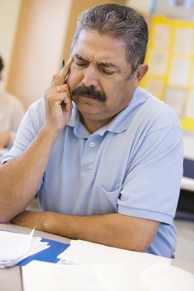Mature Male Student Frowning Class — Stock Photo, Image