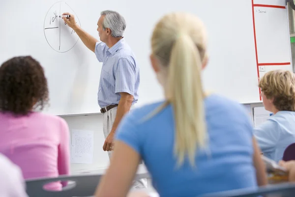 Bir Lise Sınıf Çocuklarda Okul Için Öğretmen Konuşuyor — Stok fotoğraf