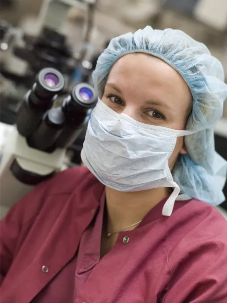 Porträt Eines Embryologen Mit Maske Labor — Stockfoto