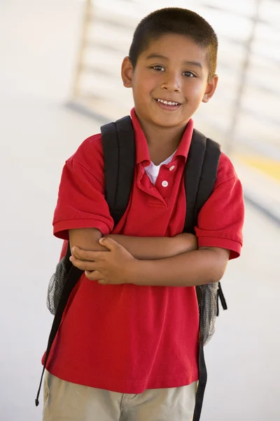 Portrait Kindergarten Boy Backpack — Stock Photo, Image