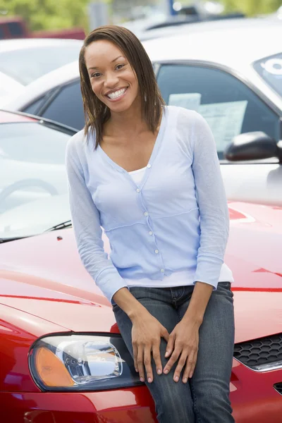 Woman Choosing New Car Stock Image