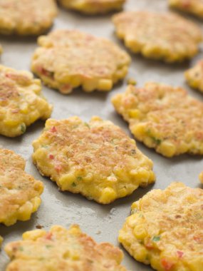 Tray of Sweet corn Fritters clipart