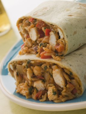 Chicken Rice and Cheese Burrito clipart