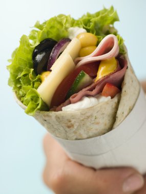 Open Deli Tortilla Wrap in a Napkin clipart